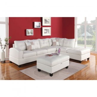 51175- Kiva Sectional Sofa w/2 Pillows (Reversible) - White