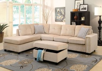 52705 -Belville Sectional Sofa w/Pillows (Reversible) - Beige