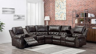 s7082 Leather Air Reclining Sectional