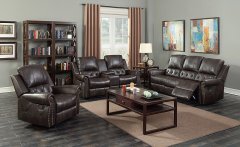 S7081 BROWN RECLINING SOFA AND LOVESEAT