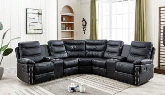 S7784 Reclining Sectional with Nailheads
