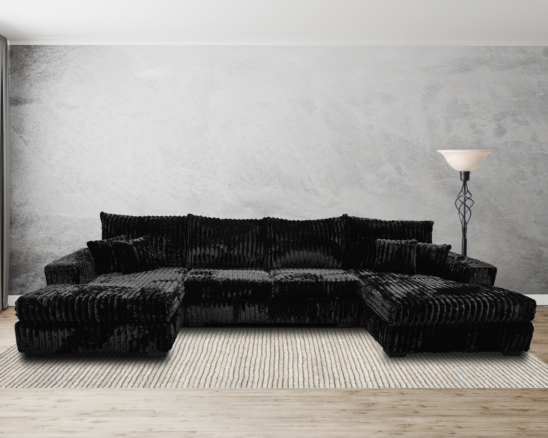 (image for) 1008 Black Double Chaise - Click Image to Close